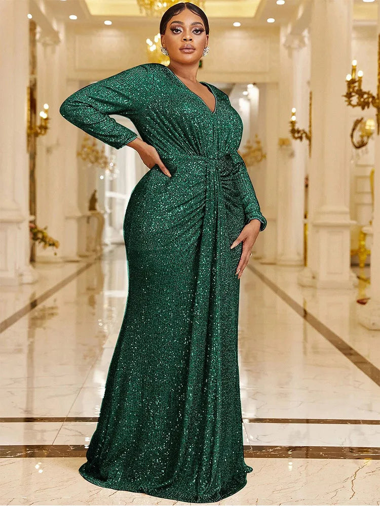 LUXURIOUS PLUS SIZE DRESS 'GOLDEN WHIRL